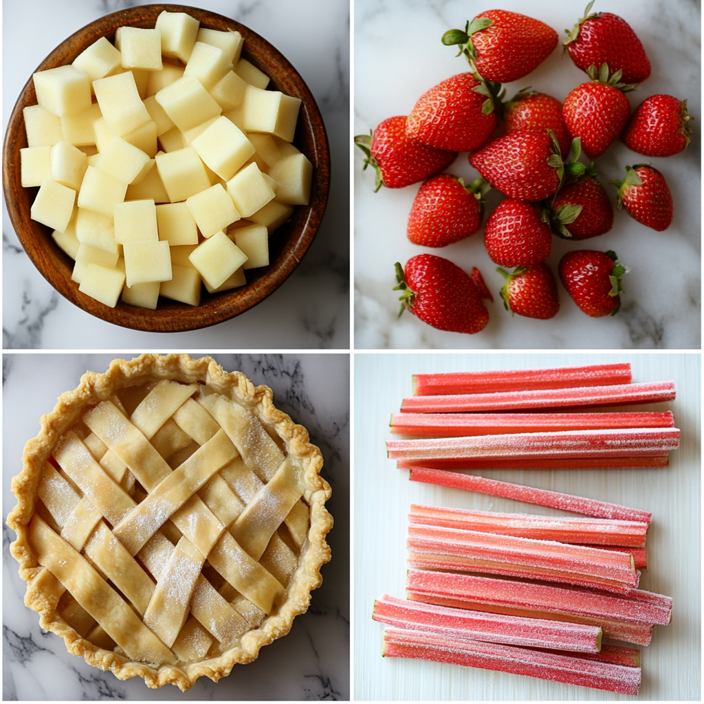 strawberry rhubarb pie preparation steps